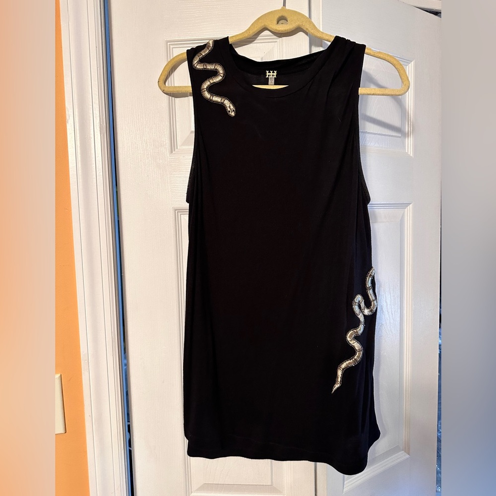 Haute Hippie tank top with embroidered snakes
